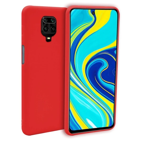 Xiaomi Redmi Note 9 Pro Max İnce Mat Silikon Kılıf Kırmızı ürün görseli 1
