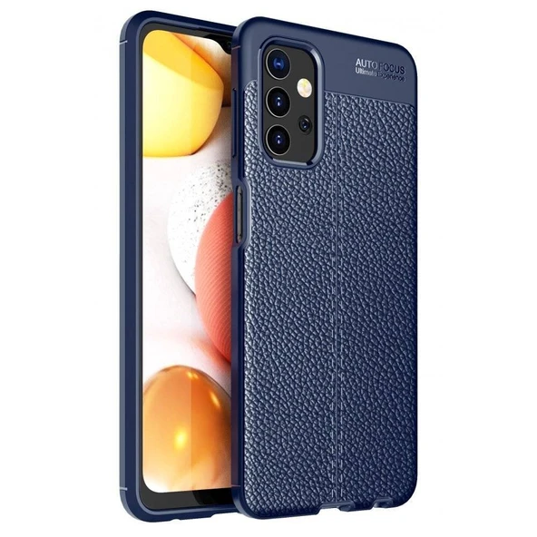 Samsung Galaxy A32 Deri Görünümlü Silikon Lacivert ürün görseli 1