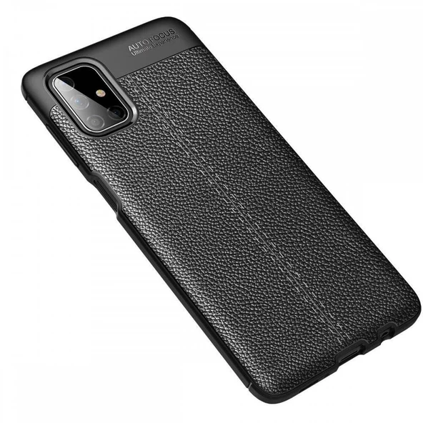 Samsung Galaxy M51 Deri Görünümlü Silikon Siyah ürün görseli 1