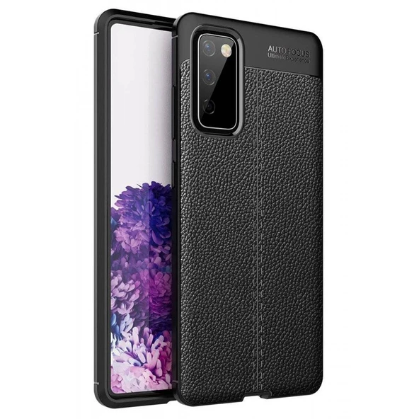 Samsung Galaxy S20 FE Deri Görünümlü Silikon Siyah ürün görseli 1