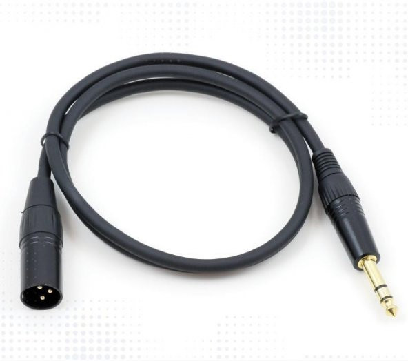 XLR Erkek to 6.3 mm TRS Stereo Kaliteli Siyah Kablo 5 Metre ürün görseli 1