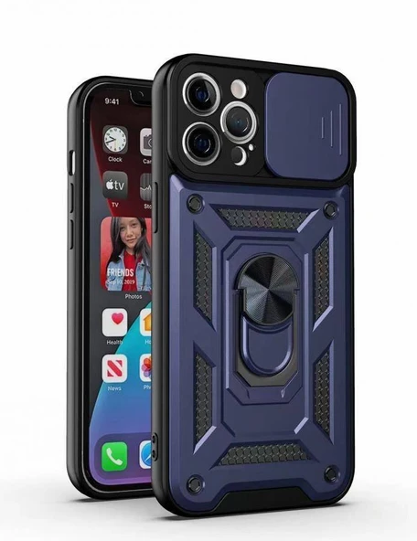 Kızaklı Tank Kılıf Apple iPhone 12 Pro Max Lacivert ürün görseli 1