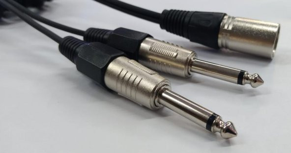 XLR Erkek to 2x 6.3 Mono Erkek Kablo 2 Metre ürün görseli 1