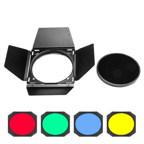 Godox BD-04 Renkli Filtre ve Petek Seti (200mm Çap) ürün görseli 1