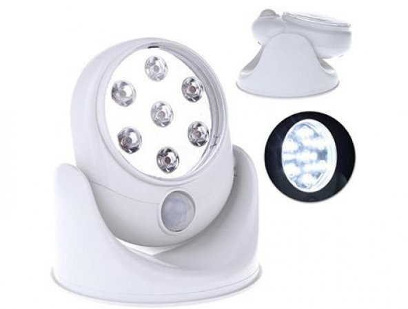 Harekete Sensörlü 360 Derece Dönen Otomatik Led Lamba - Resim 2