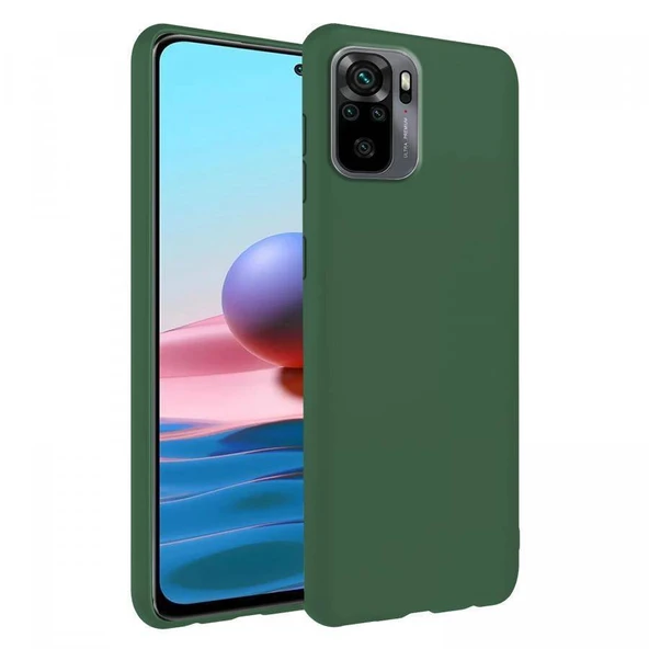 Xiaomi Redmi Note 10S İnce Mat Silikon Kılıf Haki ürün görseli 1