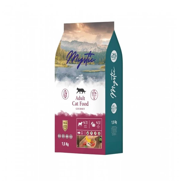 Mystic Az Tahıllı Yetişkin Kedi Maması Gurme 1,5 Kg ürün görseli 1