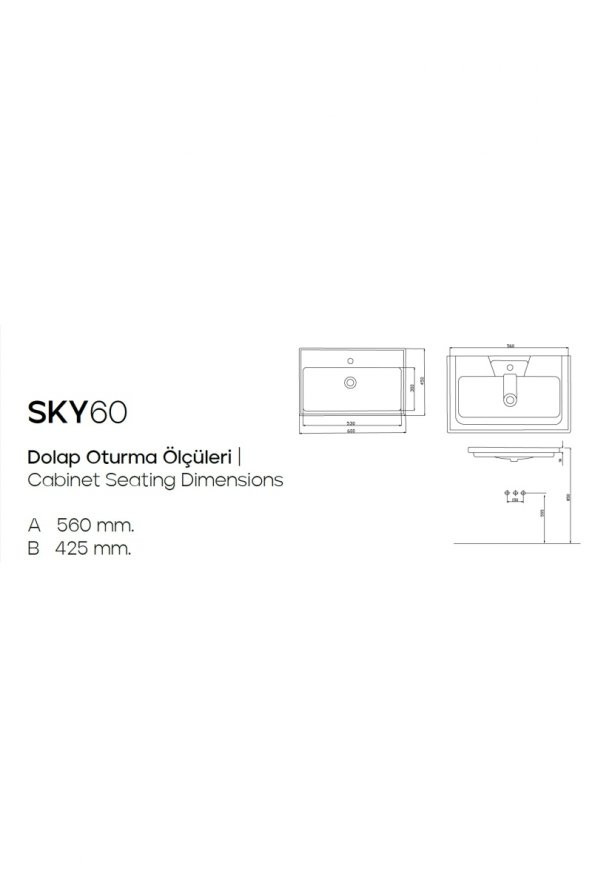 Karen Banyo Sky 60 Lavabo - Resim 2