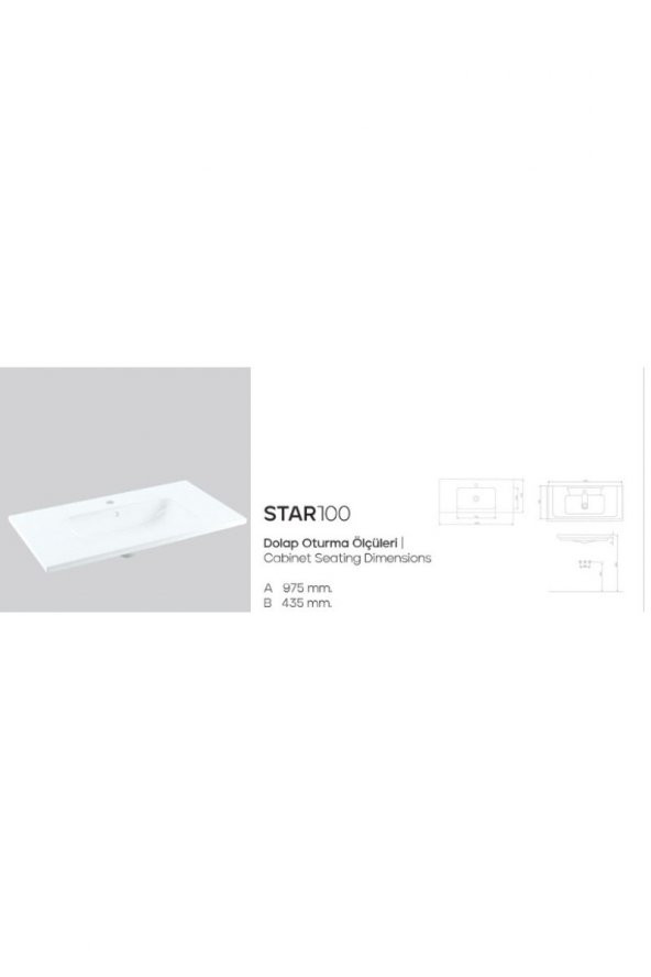KAREN BANYO STAR 100 LAVABO - Resim 2