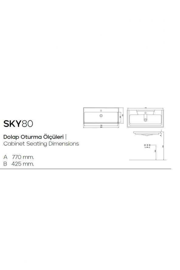 KAREN BANYO SKY 80 CM LAVABO - Resim 4