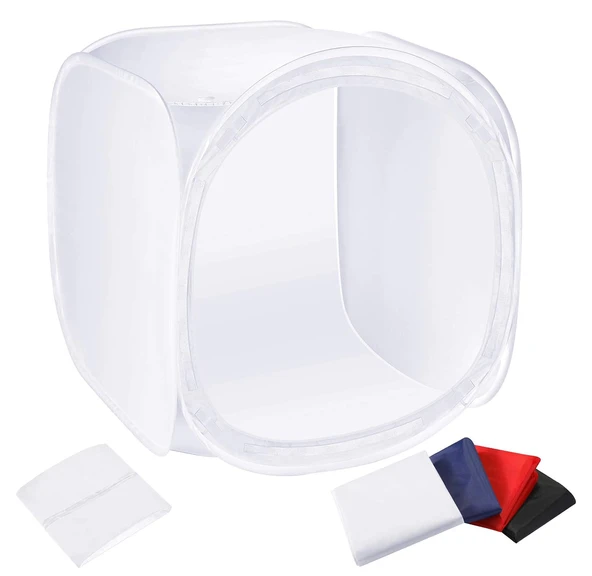 GDX 120x120 cm Soft Ürün Çekim Çadırı 4 Renk Fonlu Devasa Işık Çadırı Fotoğraf Stüdyosu ürün görseli 1