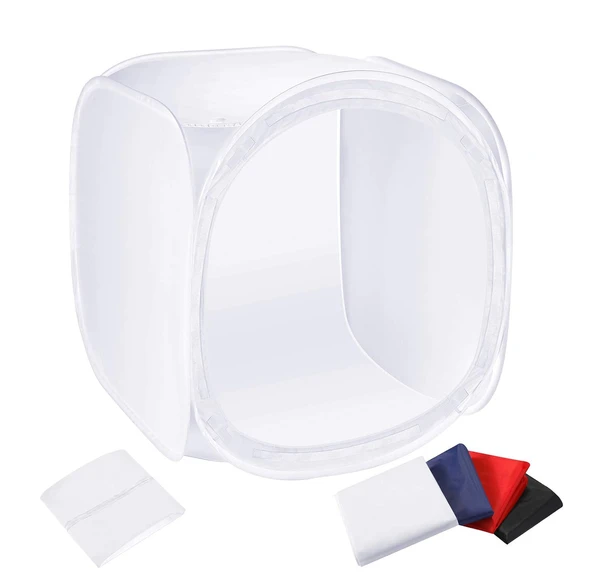 GDX 80x80 cm Ürün Çekim Çadırı Çantalı Taşınabilir 4 Renk Fonlu Işık Çadırı E-Ticaret Full Set ürün görseli 1