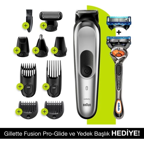 Braun MGK7220 + Gillette Fusion5 ProGlide 10'u 1 Arada Erkek Bakım Seti ürün görseli 1