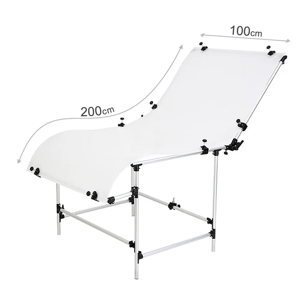 GDX 100x200 cm Ürün Çekim Masası Çift Taraflı Mat Parlak PVC Panelli Still Life Masa ürün görseli 1