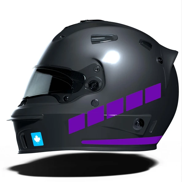 Şerit Tasarımlı Patlıcan Moru Motosiklet Kask Sticker Çınar Extreme ürün görseli 1