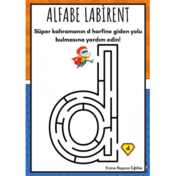 Okul Öncesi Alfabe-Sayı Labirent Kitabı - Resim 3