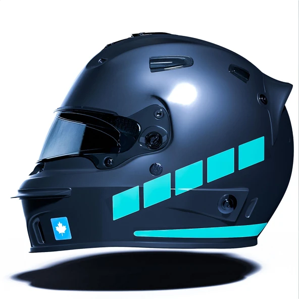 Şerit Tasarımlı Nane Yeşili Motosiklet Kask Sticker Çınar Extreme ürün görseli 1