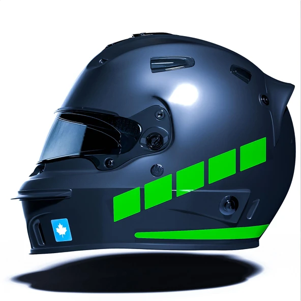 Şerit Tasarımlı Orman Yeşili Motosiklet Kask Sticker Çınar Extreme ürün görseli 1