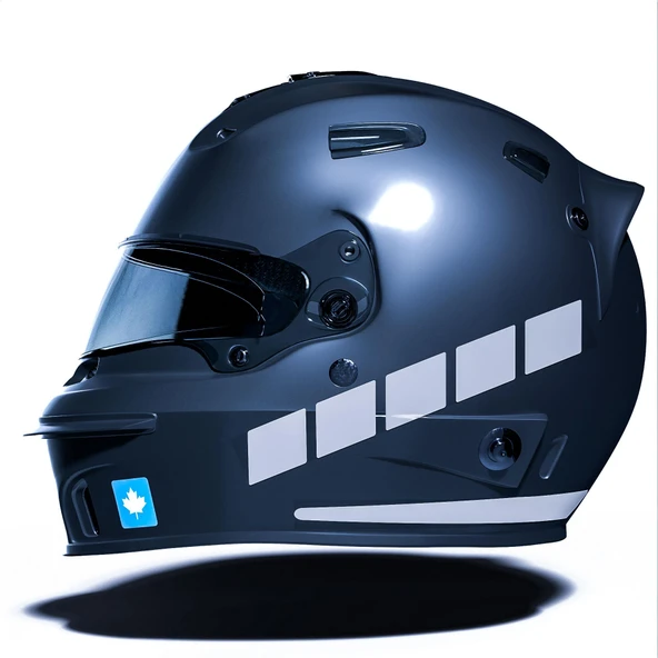 Şerit Tasarımlı Taş Grisi Motosiklet Kask Sticker Çınar Extreme ürün görseli 1