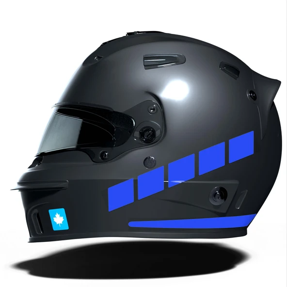 Şerit Tasarımlı Azur Mavi Motosiklet Kask Sticker Çınar Extreme ürün görseli 1