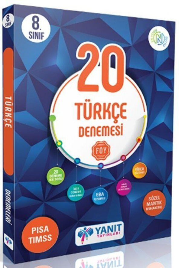 Yanıt Yayınları 8. Sınıf Türkçe Video Çözümlü 20 Deneme ürün görseli 1