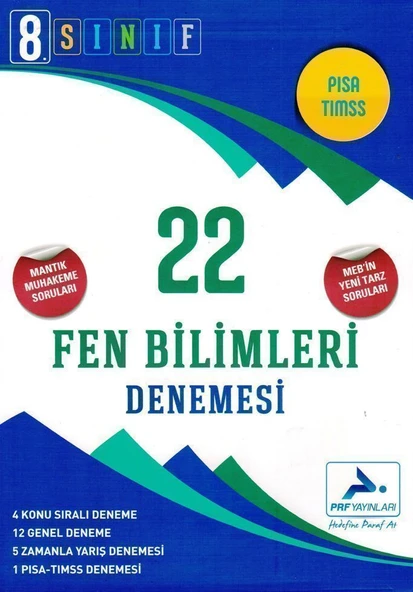 PRF Yayınları 8. Sınıf Fen Bilimleri 22 Denemesi ürün görseli 1