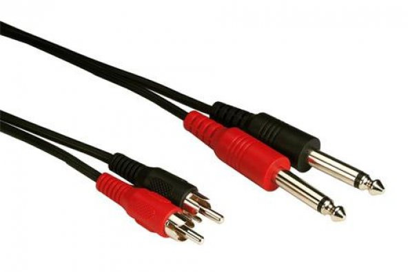 2x RCA to 2x 6.3 mm Mono Kablo 1.5 Metre ürün görseli 1
