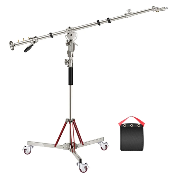 GDX BS-300 Plus Tekerlekli Boom Stand Deve Boynu 40kg Taşıma Kapasiteli Ağır Hizmet ürün görseli 1
