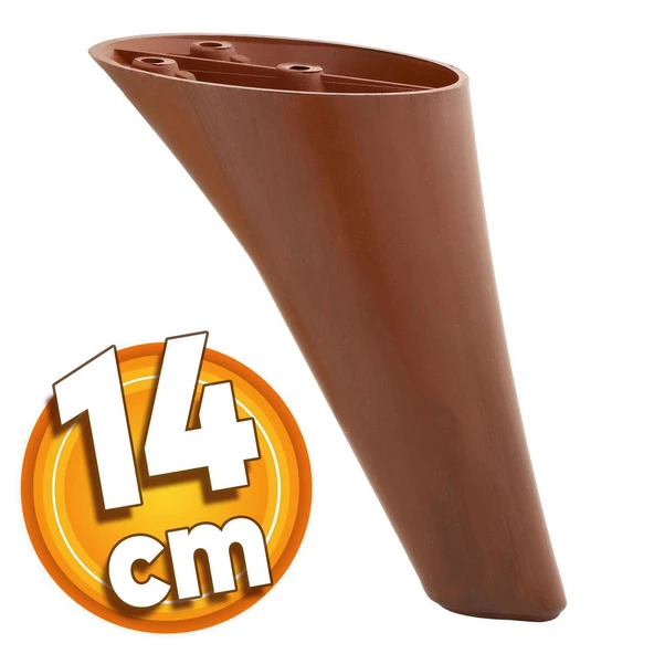 Napoli Lüks Mobilya Kanepe Tv Ünitesi Koltuk Ayağı 14 Cm Kahverengi Ahşap Desenli Baza Ayakları ürün görseli 1