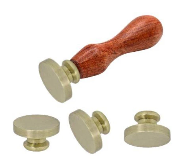 Boş Mum Mühür Pirinç Damga Başlığı Yuvarlak 25mm Bronz ürün görseli 1