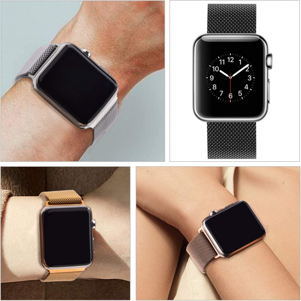 E2M APPLE WATCH 42-44MM KRD-01 METAL HASIR TURKUAZ KORDON ürün görseli 1