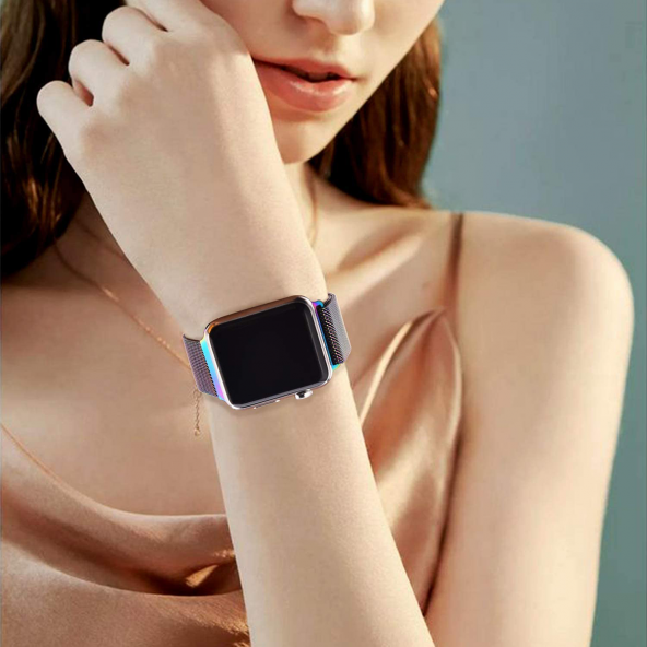 E2M APPLE WATCH 38-40MM KRD-01 METAL HASIR TURKUAZ KORDON ürün görseli 1