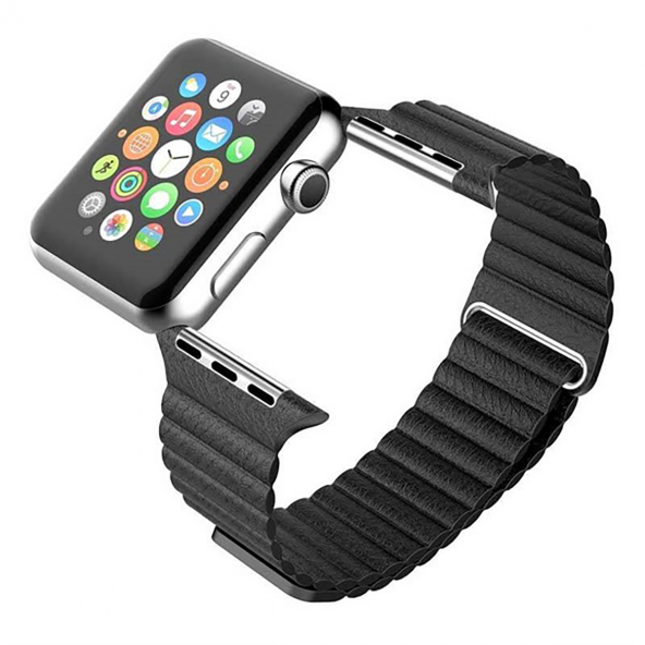 E2M APPLE WATCH 42-44MM KRD-06 DERİ BÜKME PEMBE KORDON ürün görseli 1