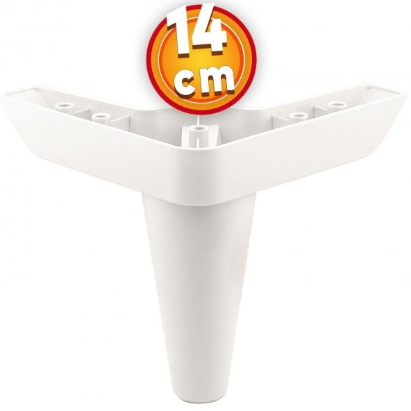 Lüks Mobilya Kanepe Sehpa TV Ünitesi Koltuk Ayağı 14 cm Beyaz Baza Ayak ürün görseli 1