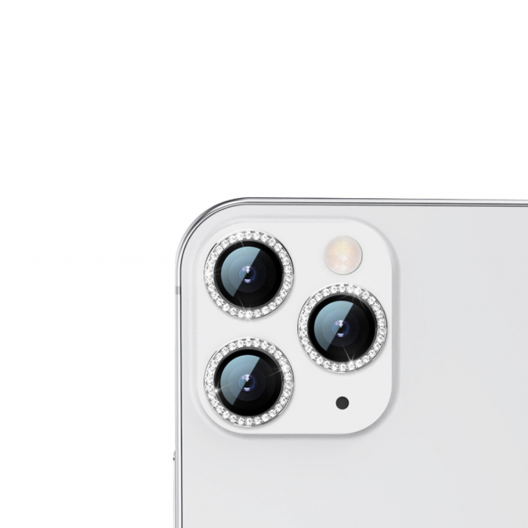 Binano Iphone 13 Pro/13 Pro Max Taşlı Silver Kamera Koruyucu ürün görseli 1