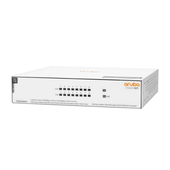 HPE Aruba Instant On 1430-8Port PoE (64W) (R8R46A) ürün görseli 1