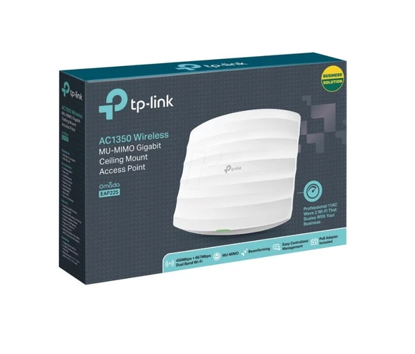 Tp-Link EAP225 AC1350 1200MBPS Çift Bant Gigabit Kablosuz Tavan Tipi İç Ortam Access Point ürün görseli 1