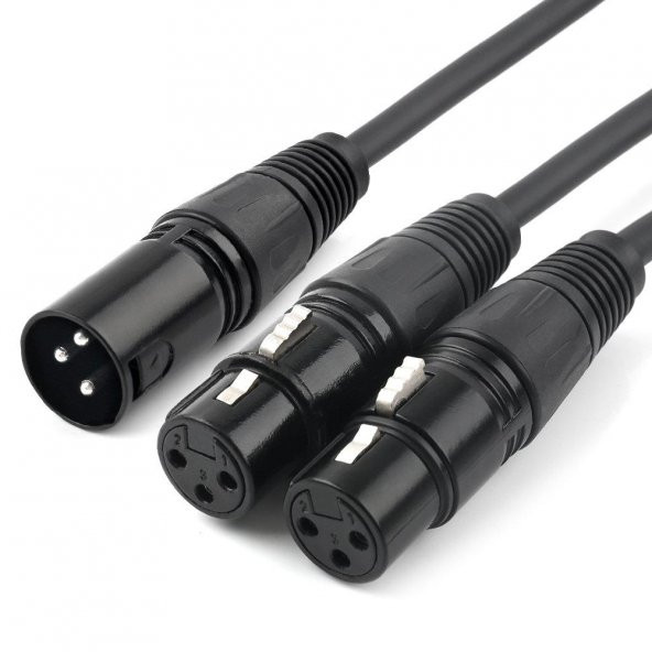 XLR 1 Erkek - 2 Dişi Çoklayıcı Kaliteli Y Kablo ürün görseli 1