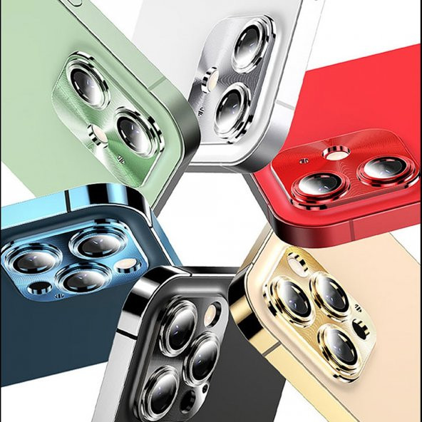 BİNANO IPHONE 11/12 MİNİ 360 METAL KIRMIZI CAMERA KORUYUCU ürün görseli 1