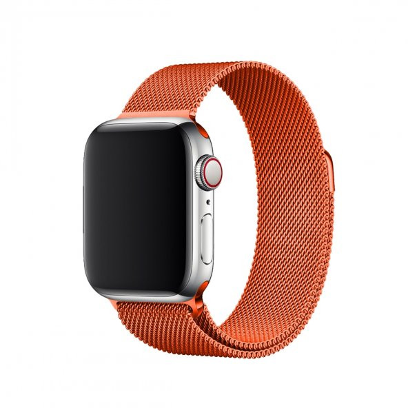 E2M APPLE WATCH 42-44MM KRD-01 METAL HASIR TURUNCU KORDON ürün görseli 1