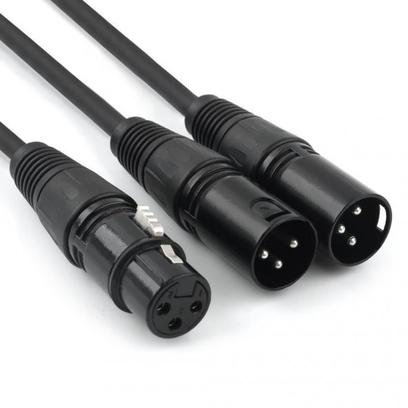 XLR 1 Dişi - 2 Erkek Çoklayıcı Kaliteli Y Kablo ürün görseli 1