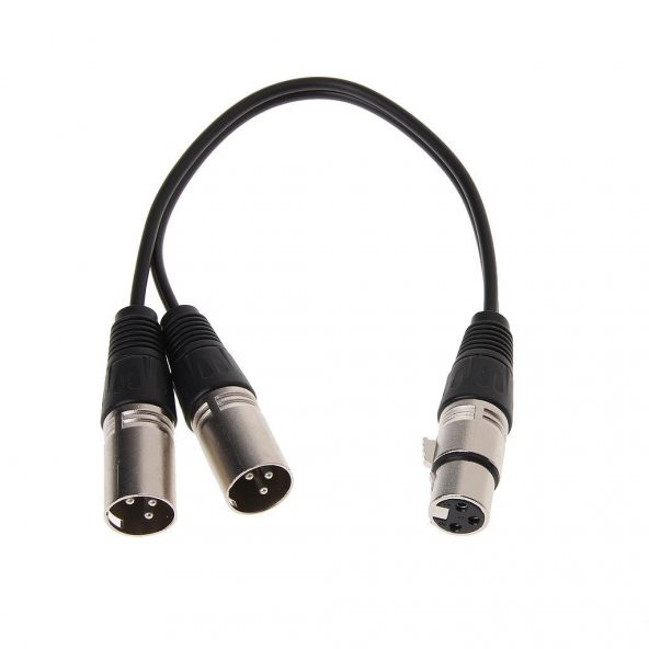 XLR 1 Dişi - 2 Erkek Çoklayıcı Y Kablo ürün görseli 1