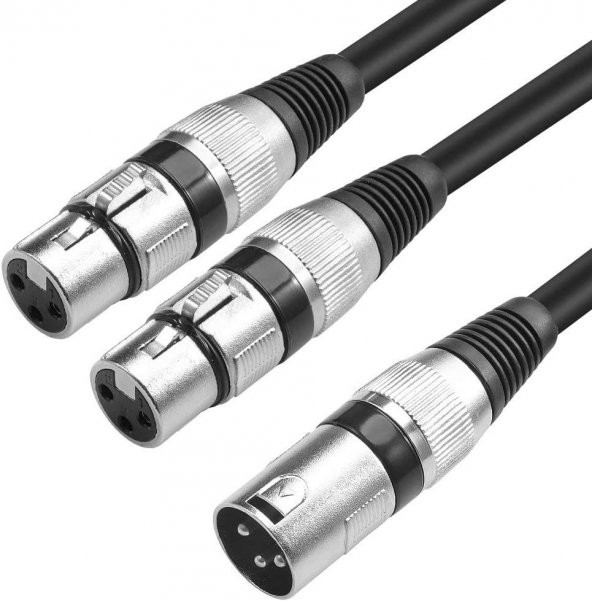 XLR 1 Erkek - 2 Dişi Çoklayıcı Y Kablo ürün görseli 1