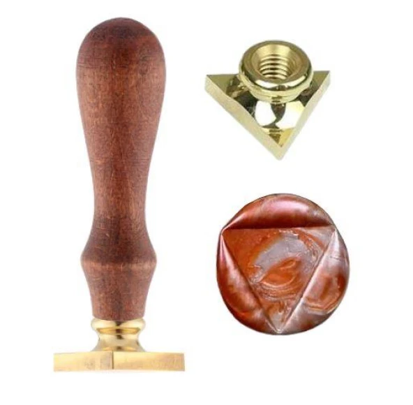 Boş Mum Mühür Pirinç Damga Başlığı Üçgen 25x22mm ürün görseli 1