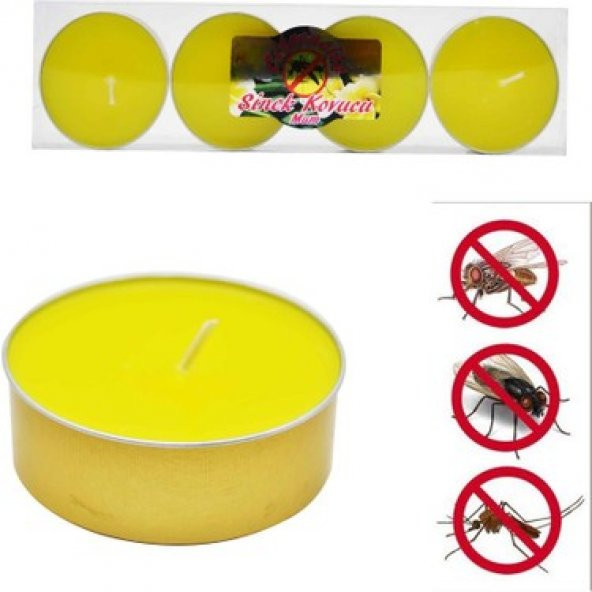 SİNEK KOVUCU MUM 8lİ Tealight SARI ürün görseli 1