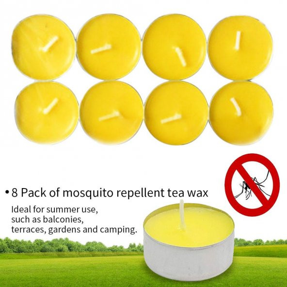 SİNEK KOVUCU MUM 8lİ Tealight SARI - Resim 2