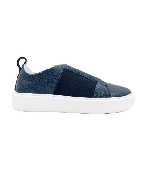 Eşsiz El Yapımı Shadow Lacivert Hakiki Deri Erkek Spor (Sneaker) Ayakkabı ürün görseli 1