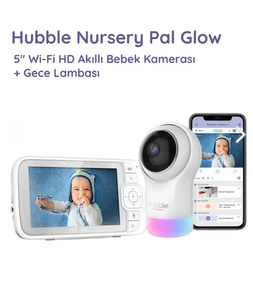 Hubble Nursery Pal Glow 5  HD Wi-Fi Dijital Bebek Kamerası + Gece Lambası ürün görseli 1