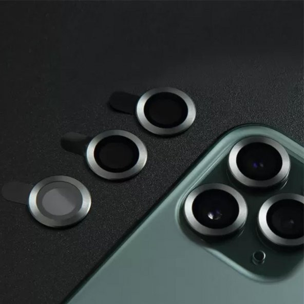 BİNANO METAL RİNG IPHONE 14/14 PLUS GRİ KAMERA KOR - Resim 3