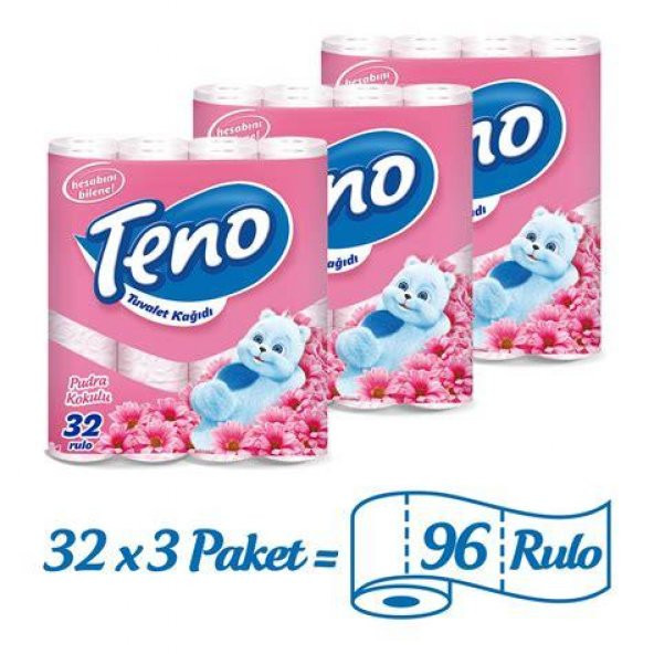Tuvalet Kağıdı Pudra Kokulu 32li X3 Pk 96 Rulo ürün görseli 1